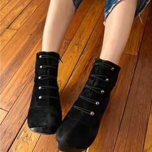 Black Studded Ankle Boots Napoleon Inspired
